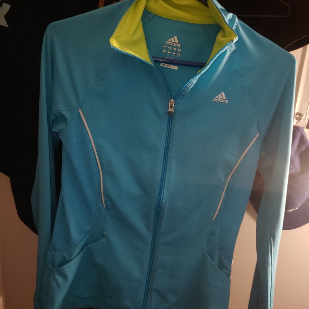 Unique adidas blue and lime green